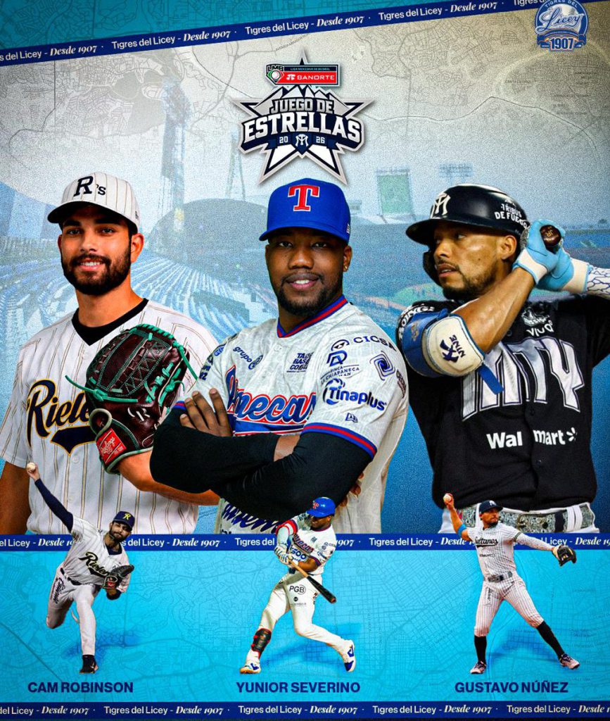 Núñez, Robinson y Severino, al Juego de Estrellas en México