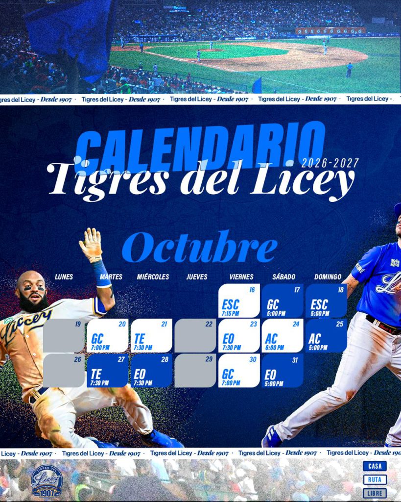 Licey iniciará como visitante temporada Lidom 2026-27