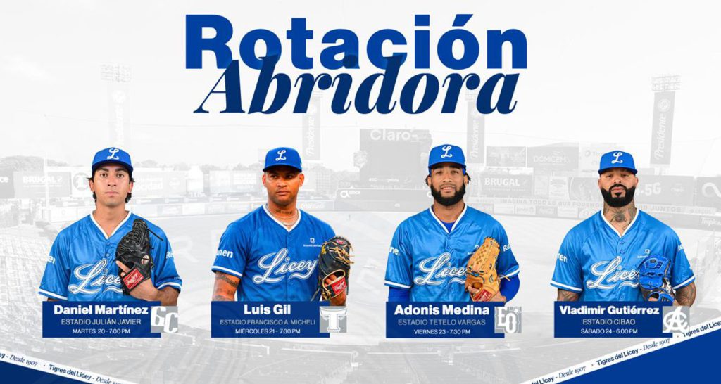 Licey anuncia su rotación para los partidos de esta semana